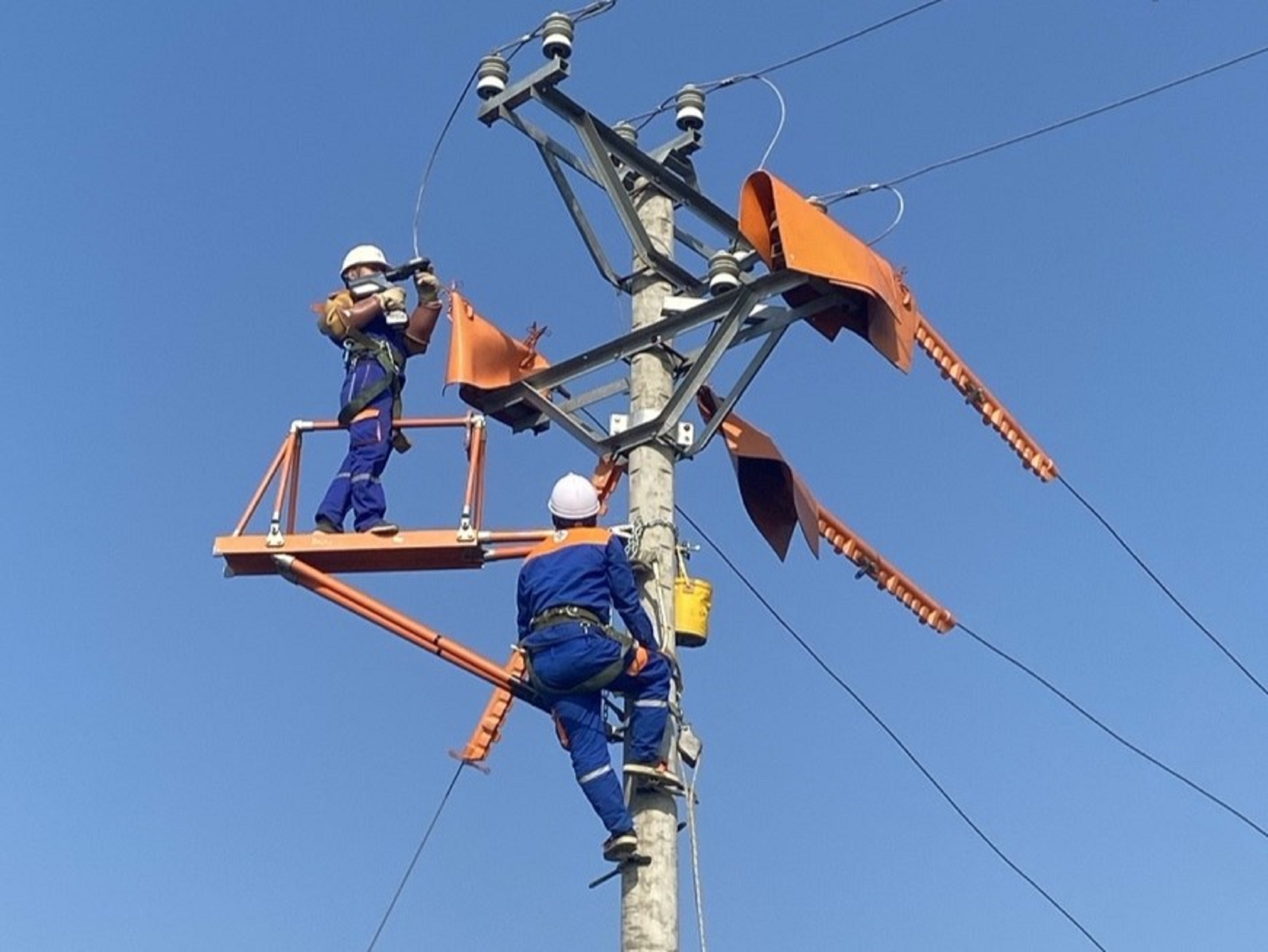 Đấu 03 cung lèo tại cột 01 NR TBA Quảng Cát 10  lộ 473E9.27 Điện lực Quảng Xương