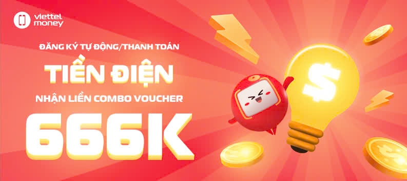Combo voucher ưu đãi khi thanh toán tiền điện và đăng ký thanh toán tự động tiền điện