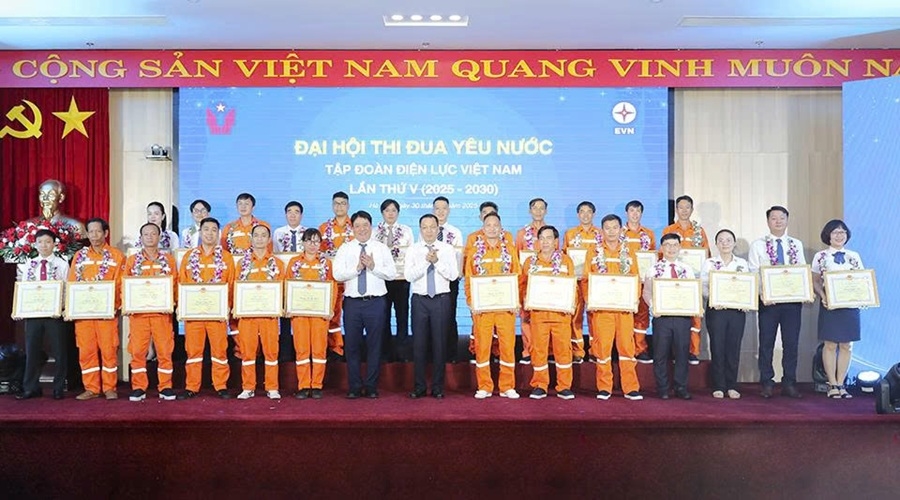CT-TGD EVN tang hoa va bang khen cho cac ca nhan