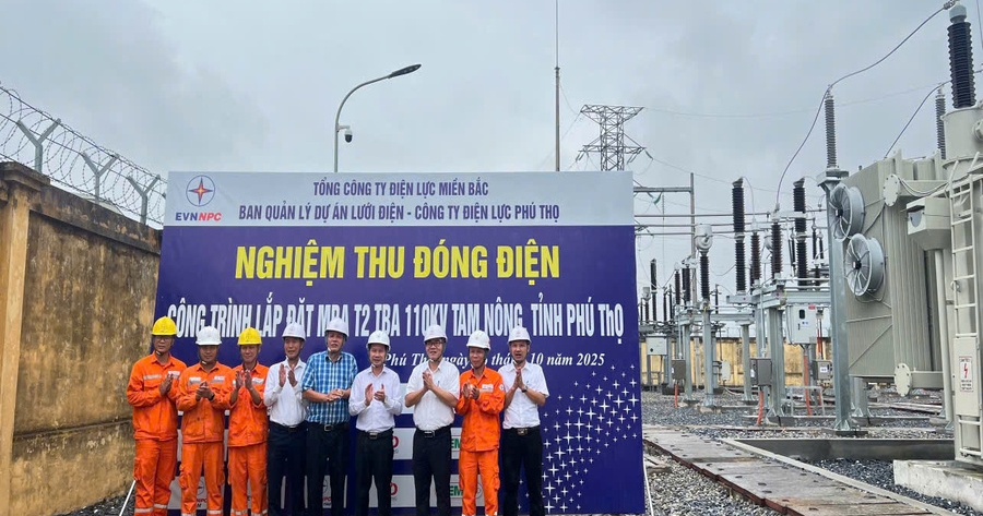 Đóng điện đưa vào vận hành Dự án lắp đặt MBA T2 TBA 110kV Tam Nông, tỉnh Phú Thọ