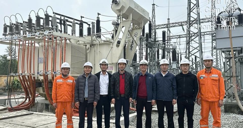 Ban QLDA lưới điện: Đóng điện thành công dự án Nâng công suất MBA T1 TBA 110kV Cẩm Khê, tỉnh Phú Thọ