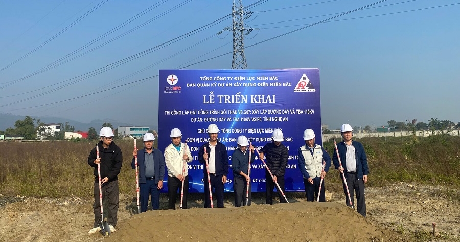 Ban Quản lý dự án Xây dựng điện miền Bắc khởi công dự án Đường dây và TBA 110kV VSIP6, tỉnh Nghệ An