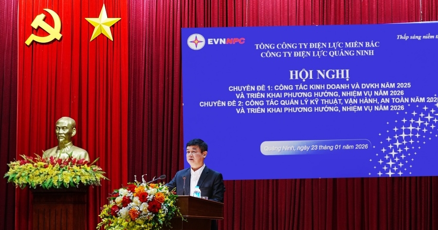 Công ty Điện lực Quảng Ninh tổ chức Hội nghị chuyên đề nâng cao hiệu quả công tác Kinh doanh – Dịch vụ khách hàng và Quản lý kỹ thuật, vận hành, an toàn năm 2026