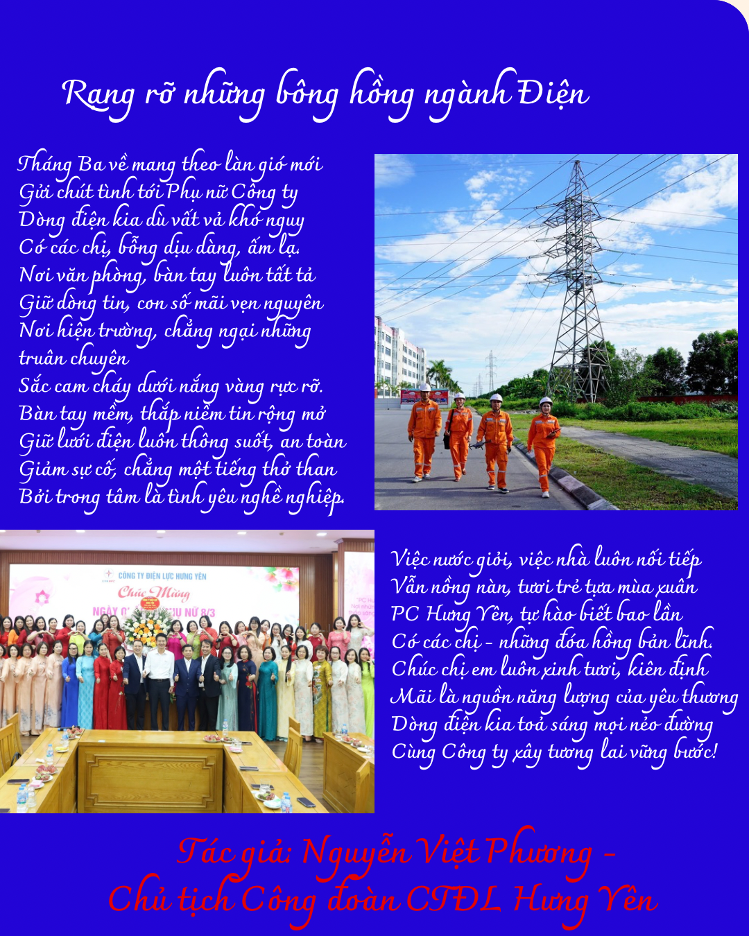 bai tho Rạng rỡ những bông hồng ngành Điện