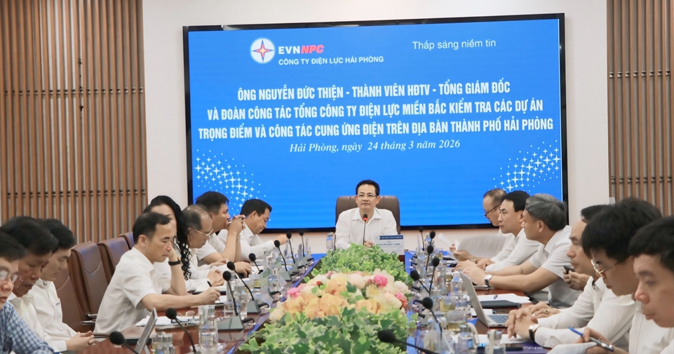 Đoàn công tác EVNNPC kiểm tra các dự án trọng điểm và công tác cung ứng điện tại thành phố Hải Phòng