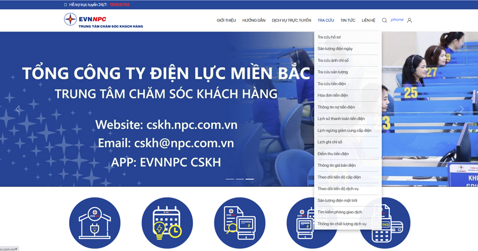 Website CSKH EVNNPC: "Trợ lý số" giúp khách hàng tra cứu thông tin nhanh chóng, tiện lợi