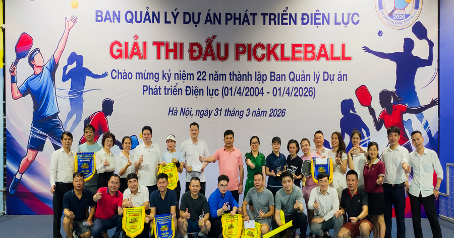 Sôi động giải PickleBall chào mừng 22 năm thành lập Ban Quản lý Dự án Phát triển Điện lực  (01/04/2004 – 01/04/2026)