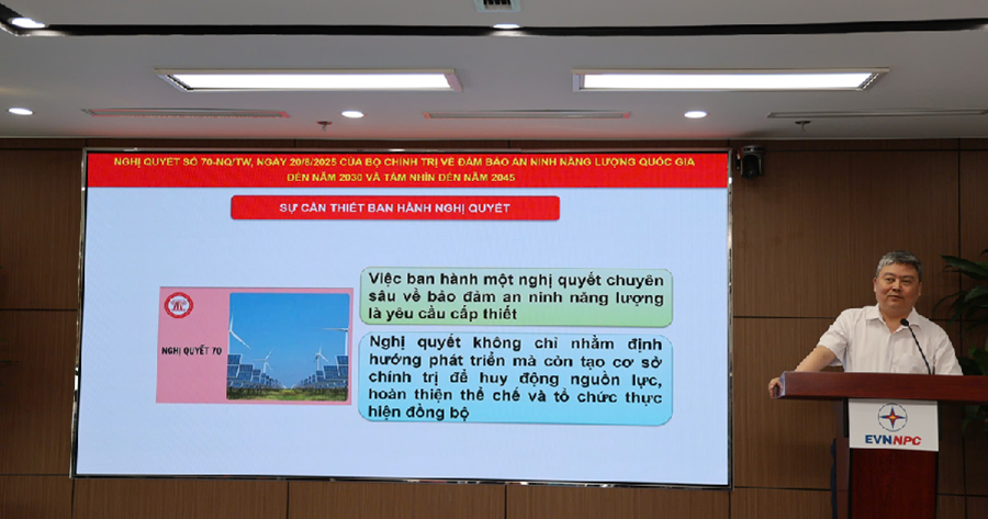 Đảng bộ Công ty Công nghệ thông tin Điện lực miền Bắc quán triệt Nghị quyết 70-NQ/TW: Chủ động bảo đảm an ninh năng lượng trong kỷ nguyên số