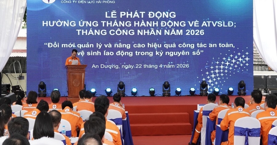 Công ty Điện lực Hải Phòng: Sôi nổi Lễ phát động Tháng Công nhân và Tháng hành động về ATVSLĐ năm 2026