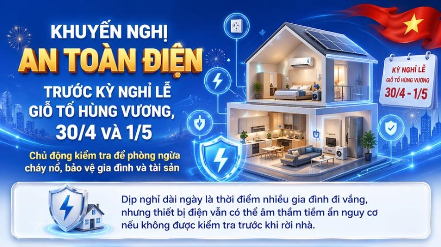 Đảm bảo an toàn điện: Việc cần làm ngay trước mỗi kỳ nghỉ lễ