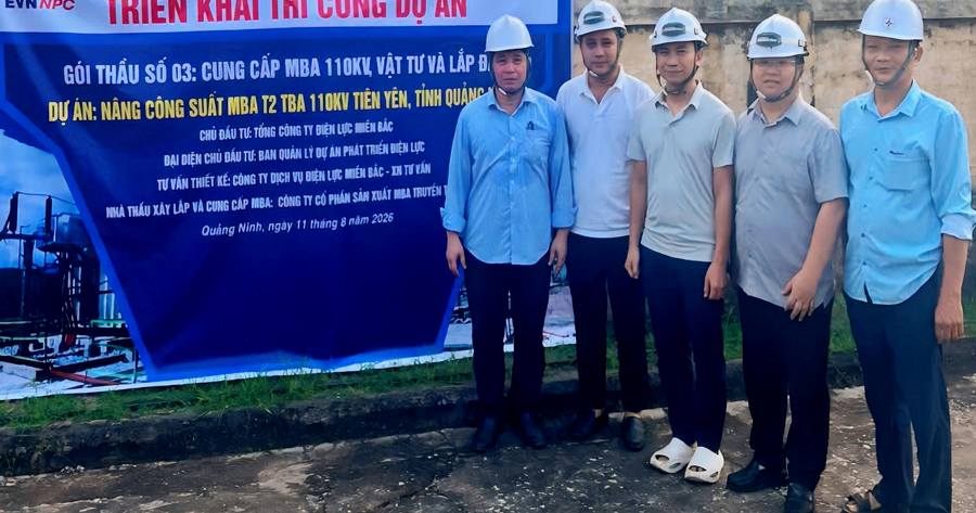 Ban Quản lý Dự án Phát triển Điện lực bàn giao mặt bằng, chính thức triển khai dự án Nâng công suất MBA T2 TBA 110kV Tiên Yên