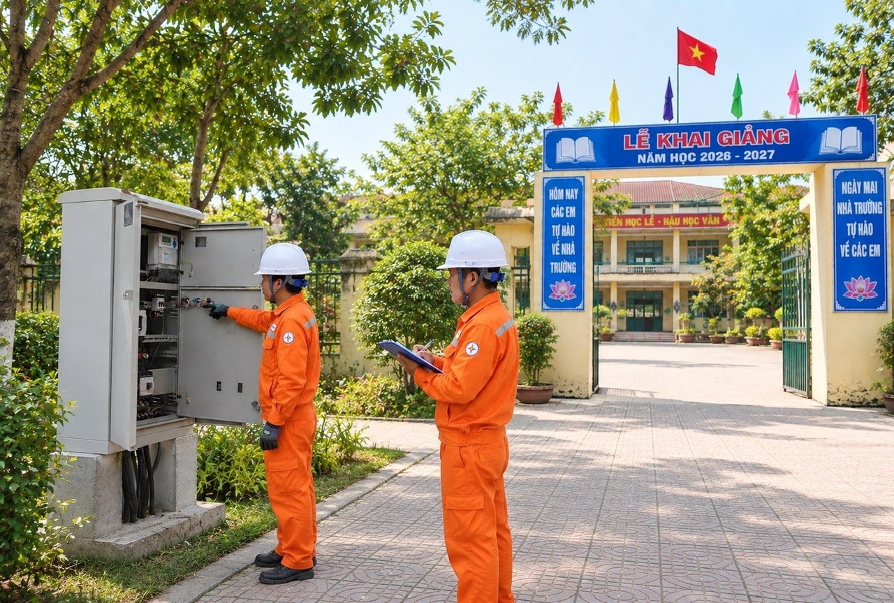 EVNNPC sẵn sàng bảo đảm điện phục vụ khai giảng năm học 2026–2027