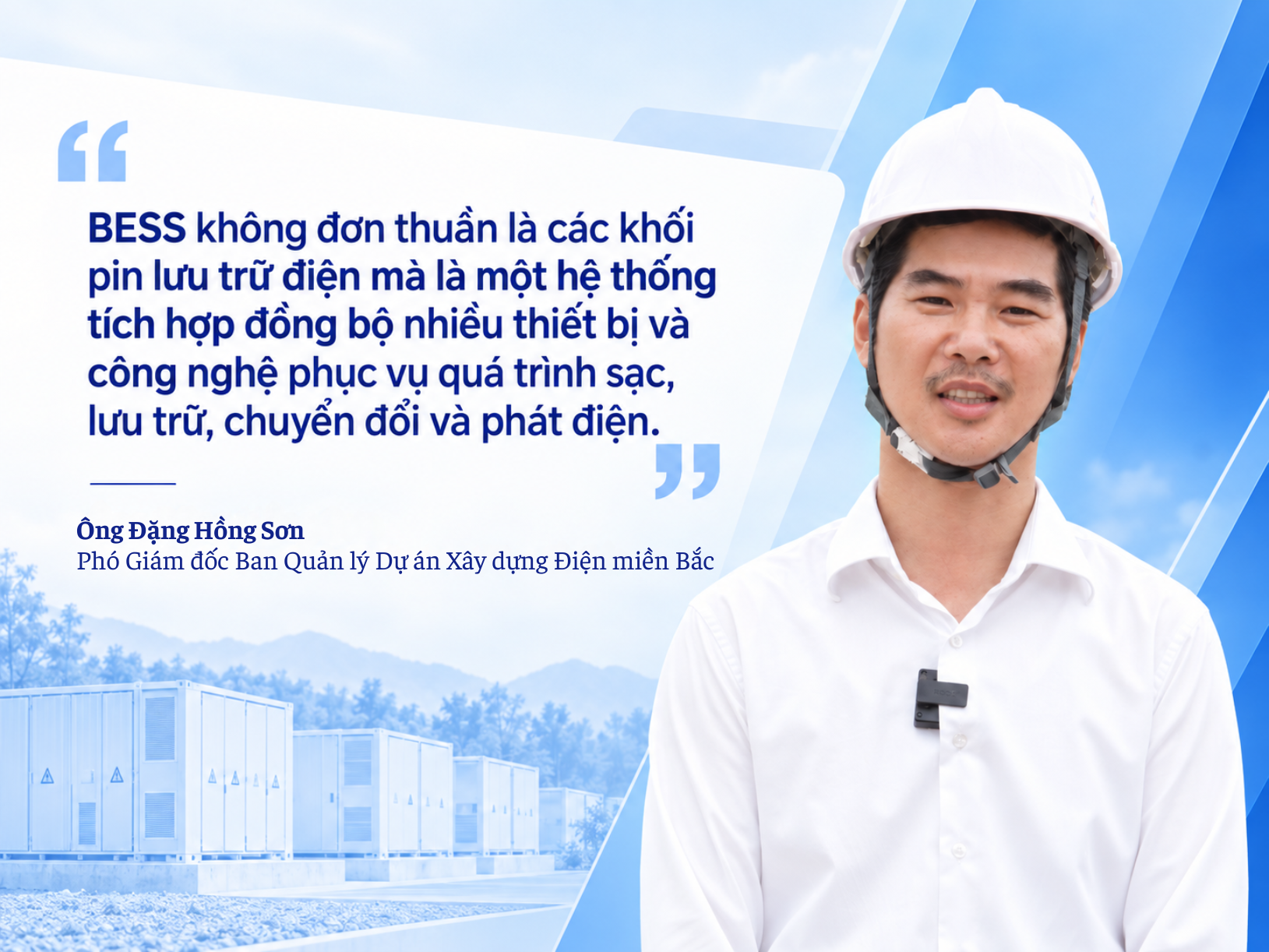 Ông Đặng Hồng Sơn Phó Giám đốc Ban Quản lý Dự án Xây dựng Điện miền Bắc