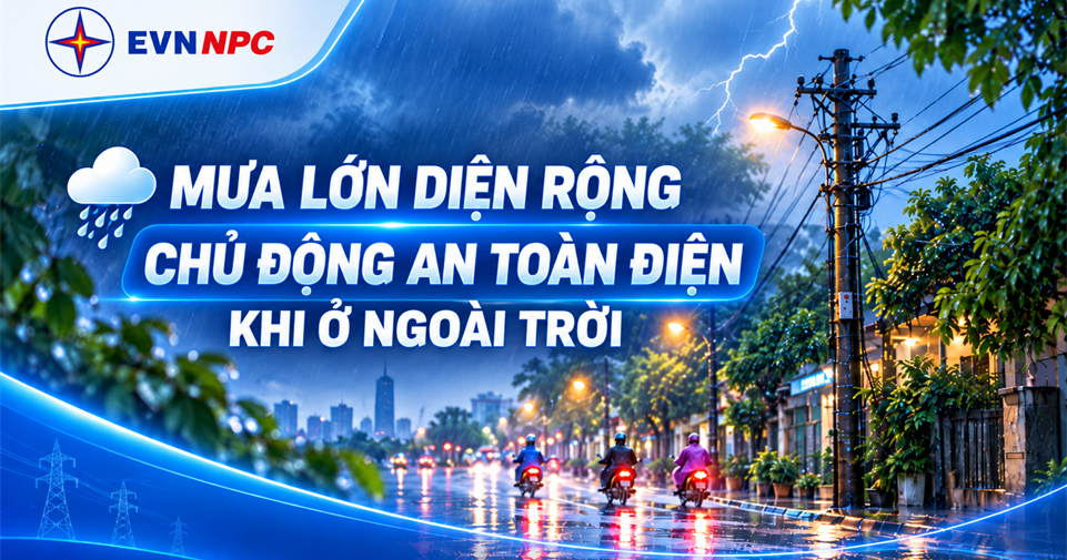 Mưa lớn diện rộng Chủ động an toàn điện khi ở ngoài trời