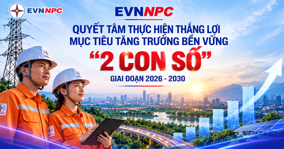 EVNNPC quyết tâm thực hiện thắng lợi mục tiêu tăng trưởng bền vững “2 con số” giai đoạn 2026-2030